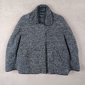 Maxwell Studio‎ Jacket Womens XXL 2XL Gray Poncho Thick Knit Sleeveless Full Zip